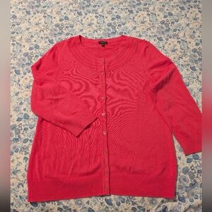 Talbots Vibrant Pink Cardigan Sweater